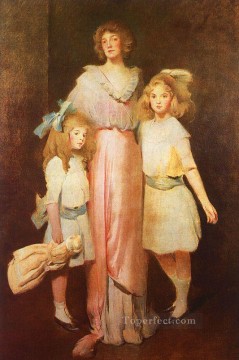 John White Alexander Painting - Mrs Daniels with Two Children John White Alexander